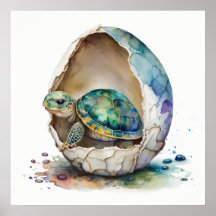 Baby Animal for Nursery, poster de tartaruga