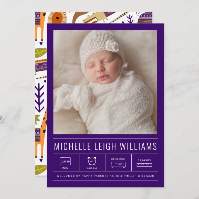 BABY ANUNCEMENT Adicionar sua foto (Frente/Verso)