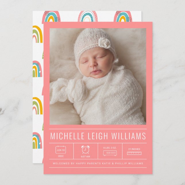 BABY ANUNCEMENT Adicionar sua foto (Frente/Verso)