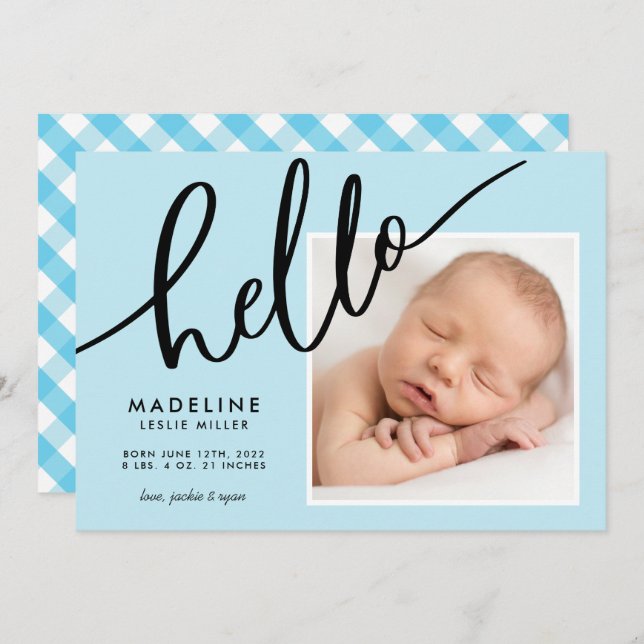 BABY ANUNCEMENT Adicionar sua foto (Frente/Verso)