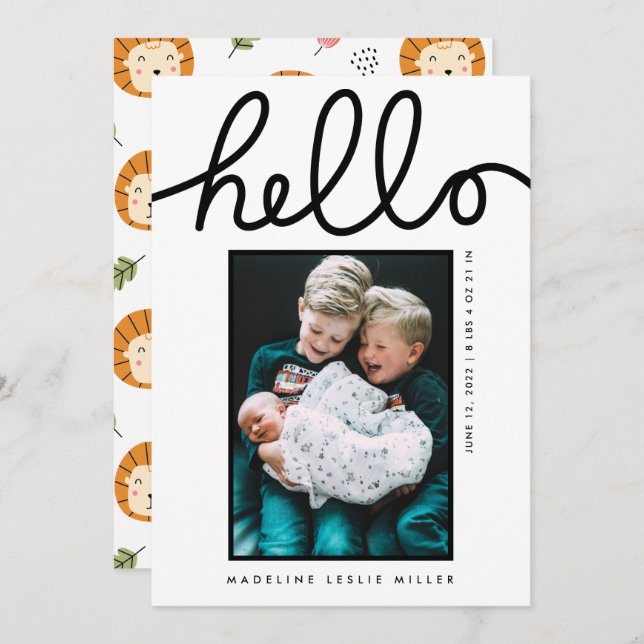 BABY ANUNCEMENT Adicionar sua foto (Frente/Verso)