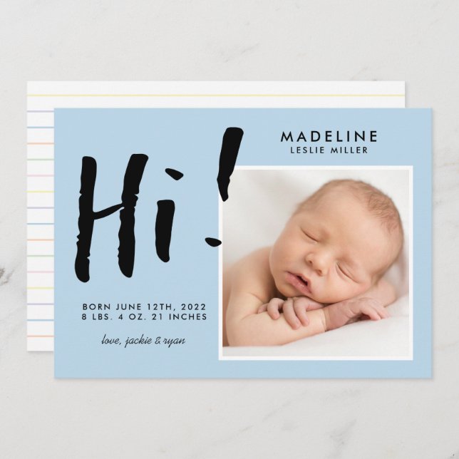 BABY ANUNCEMENT Adicionar sua foto (Frente/Verso)