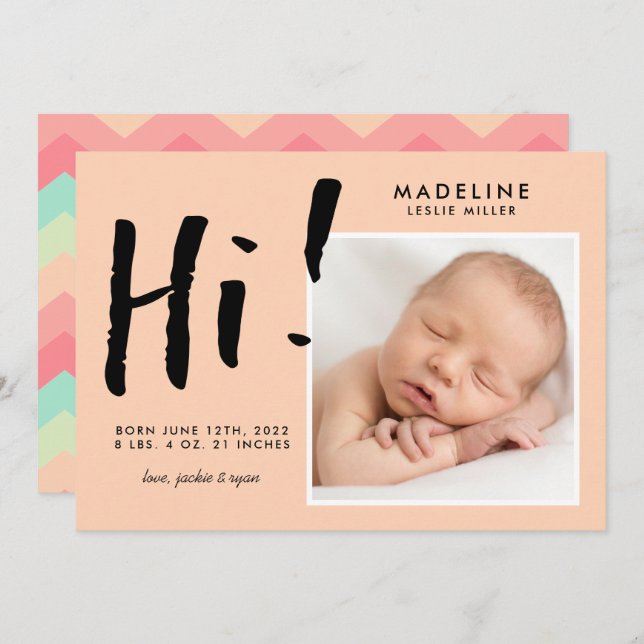 BABY ANUNCEMENT Adicionar sua foto (Frente/Verso)