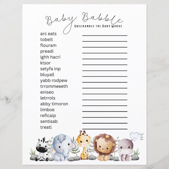 Baby Babble - Baby Themed Word Scramble (Frente)