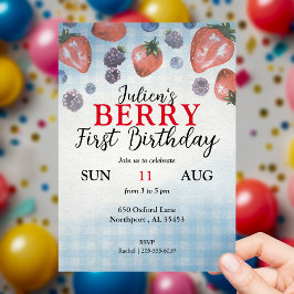 Baby Berry Primeiro Convite de aniversário