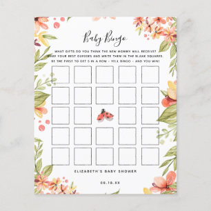 Baby Bingo   Jogo de Chá de fraldas Ladybug