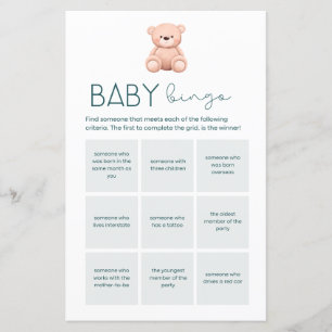 Baby Bingo   Jogos de Chá de Bebê Menino