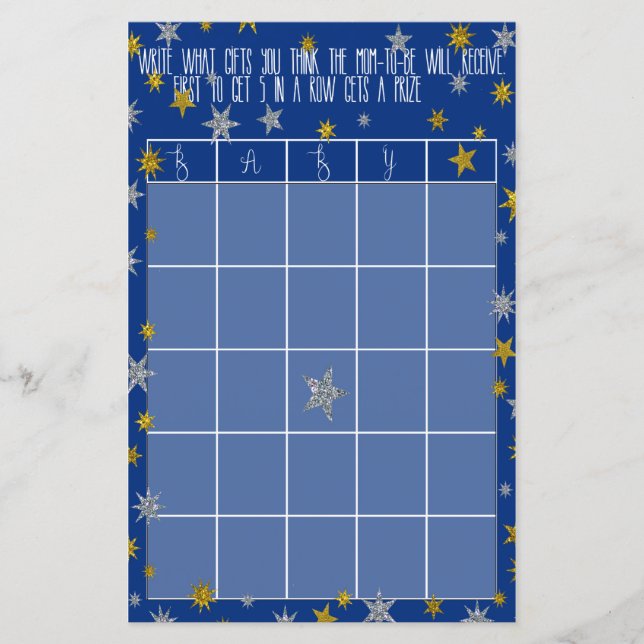 Baby Bingo Little Star Chá de fraldas (Frente)