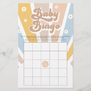 Baby Bingo Retro Sunshine Groovy Jogo de Chá de fr
