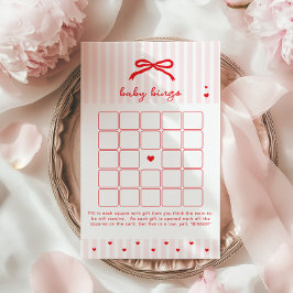 Baby BIngo Sweetheart Red Bow Valentines game