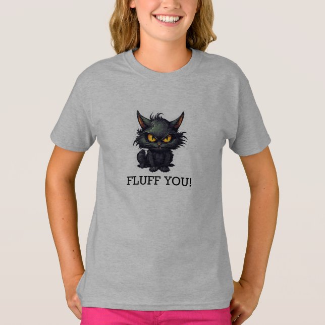 Baby Black Cat Design - Camiseta Básica Para Menin (Frente)