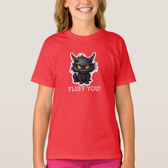 Baby Black Cat Design - Camiseta Básica Para Menin (Frente)