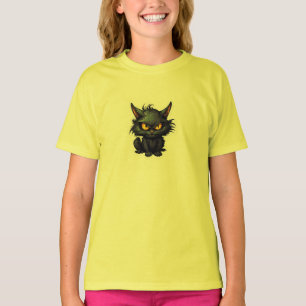 Baby Black Cat Design - Camiseta Básica Para Menin
