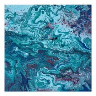 Baby Blue 1 Impressão de Poster Abstrato Acrílico