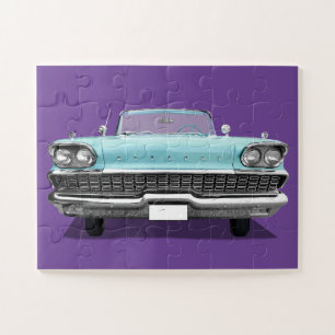 BABY BLUE CLASSIC CAR JIGSAW QUEBRA-CABEÇA