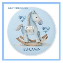 Baby Blue Nursery Rocking Horse Gaveta