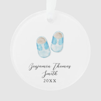 Baby Boy Blue Calçados de Natal Ornamento acrílico