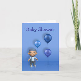 Baby Boy e Blue Balloons - Cartão de Saudação do C