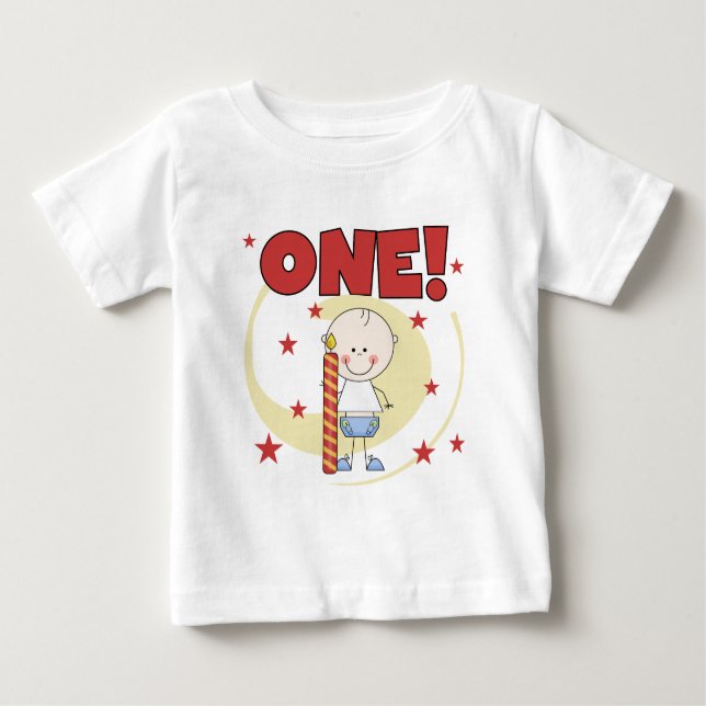 Baby Boy é um primeiro aniversario de Camisetas e  (Frente)