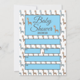 Baby Boy Giraffe Chá de fraldas Convite