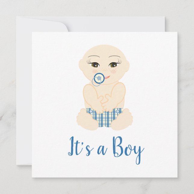 Baby Boy Illustration in Blue Shades Design (Frente)