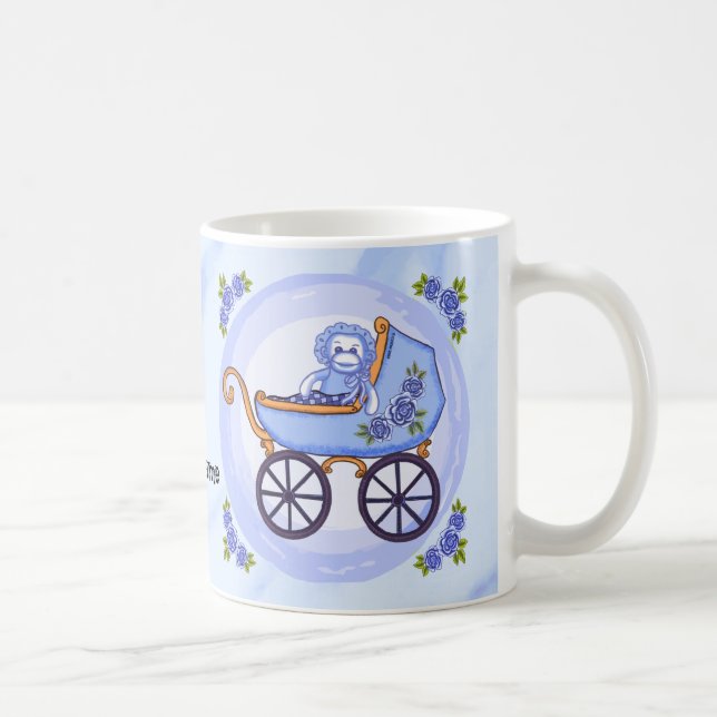 Baby Boy Sock Monkey Buggy caneca personalizada (Direita)