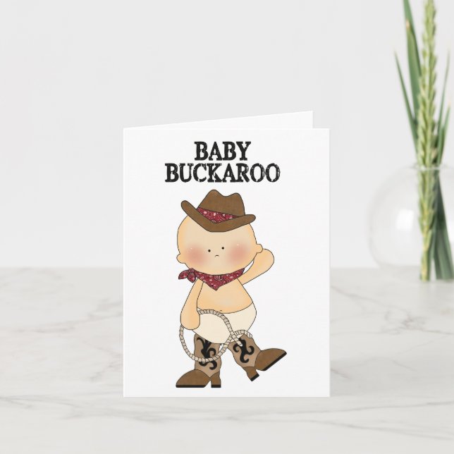 Baby Buckaroo Western Custom Birth Anúncio (Frente)