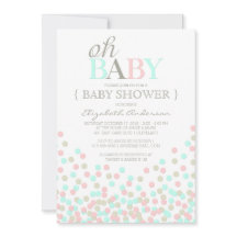 Baby Confetti | Convite para Chás de fraldas moder