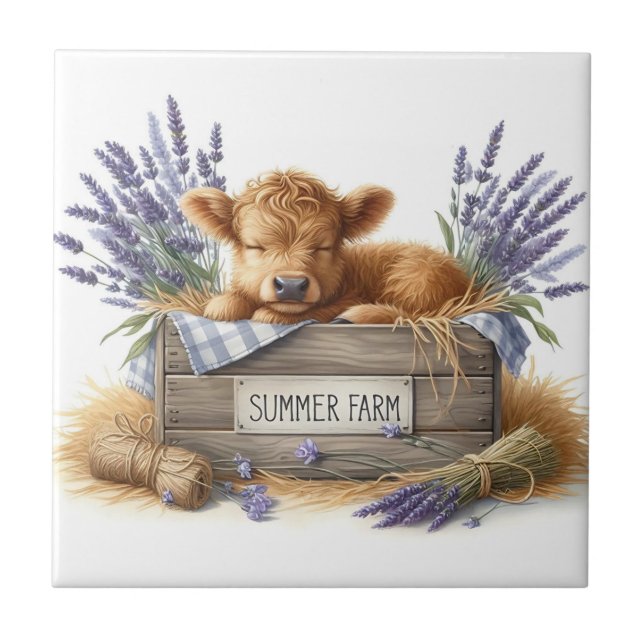 Baby Cow Ceramic Tile (Frente)