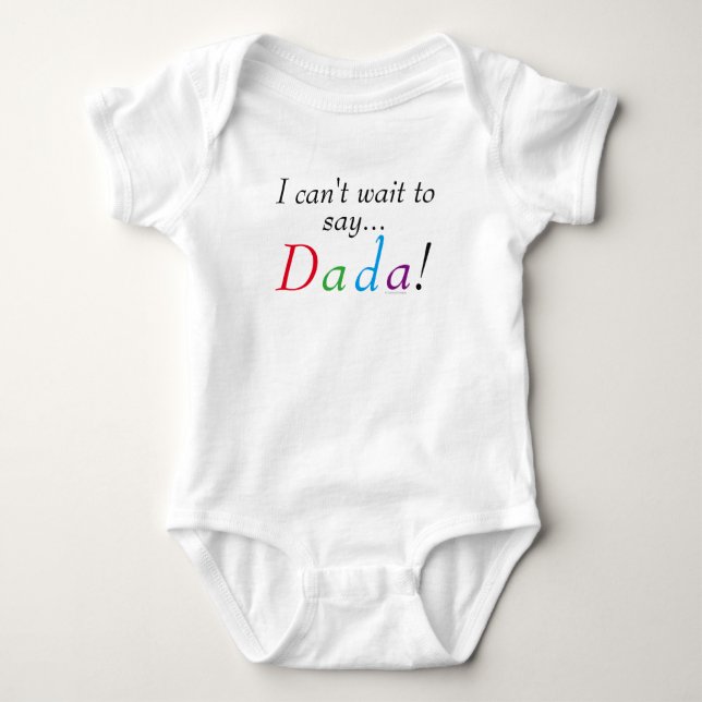 Baby Dada Dizendo Camisa De Criança Divertida (Frente)
