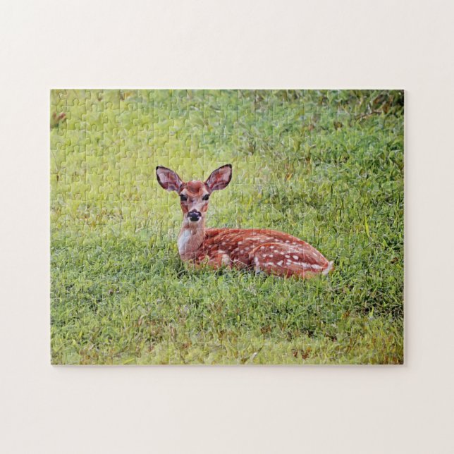 Baby Deer Cute Fawn Art Quebra-cabeça (Horizontal)