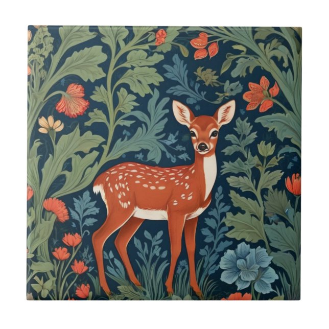 Baby Deer William Morris estilo Right Facwn (Frente)