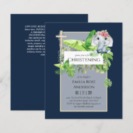 Baby Elephant CHRISTENING Convida para a selva das