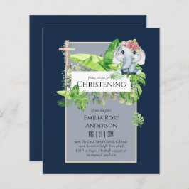 Baby Elephant CHRISTENING Convida para a selva das