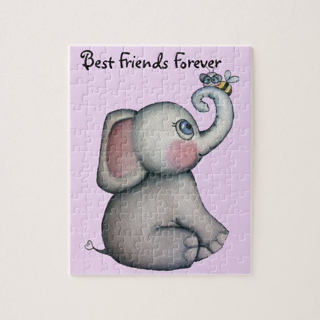 Baby Elephant com Bee Quebra-cabeça (Vertical)