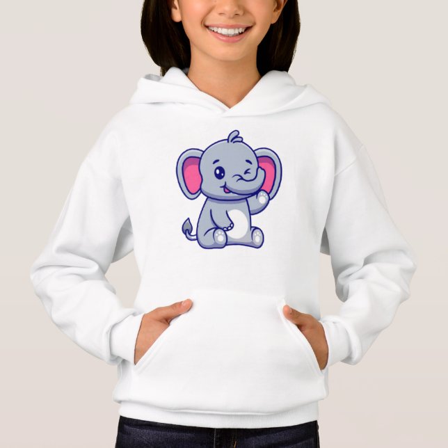 Baby Elephant Sitting Waving Hand-23800 (Frente)