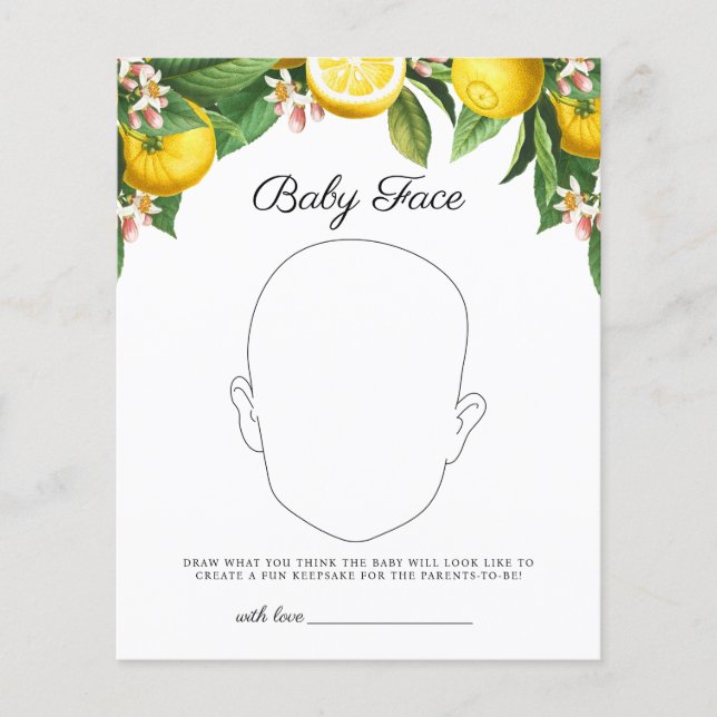 Baby Face Lemon Citrus Jogo de Chá de fraldas (Frente)