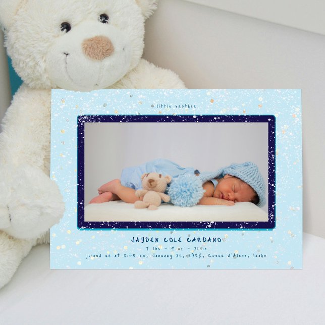 Baby Flurry | Anúncio de Nascimento Horizontal (Criador carregado)