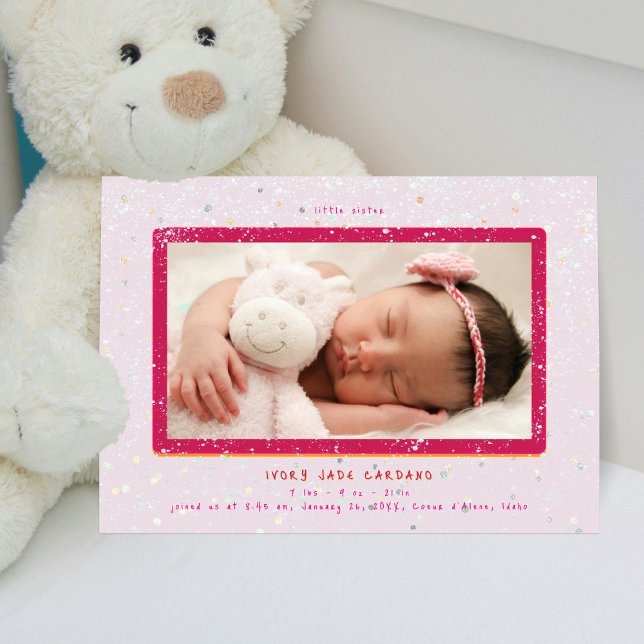 Baby Flurry | Anúncio de Nascimento Horizontal (Criador carregado)