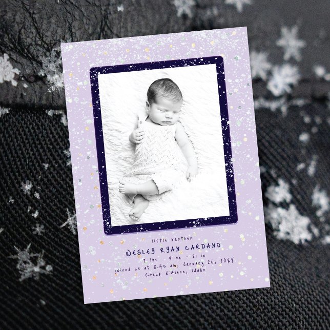 Baby Flurry | Anúncio de nascimento vertical (Criador carregado)