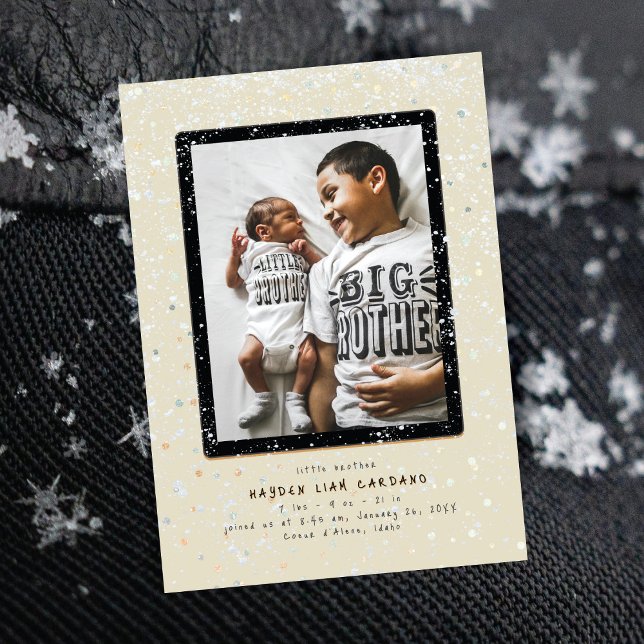 Baby Flurry | Anúncio de nascimento vertical (Criador carregado)