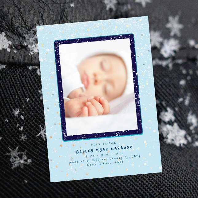 Baby Flurry | Anúncio de nascimento vertical (Criador carregado)