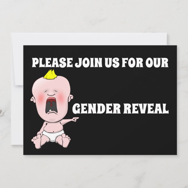BABY GENDER REVEAL CONVITES DE FESTAS PERSONALIZAD (Frente)