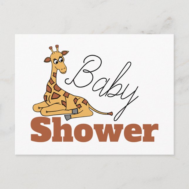 Baby Giraffe, Convite para Chás de fraldas (Frente)
