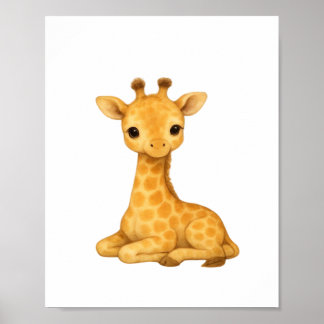 Baby Giraffe Watercolor Impressão - Nursersery Wal