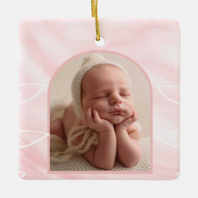 Baby Girl 1rua Personalizada Enfeites de natal (Frente)