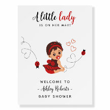 Baby Girl As Red Ladybug Chá de fraldas sinais de 