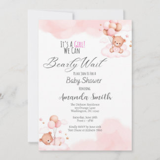 Baby Girl Bprecoce Espera Chá de fraldas Convite