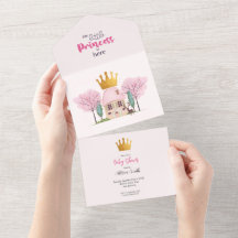 Baby Girl Pink Fairy Castle Chá de fraldas