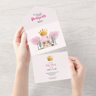 Baby Girl Pink Fairy Castle Chá de fraldas